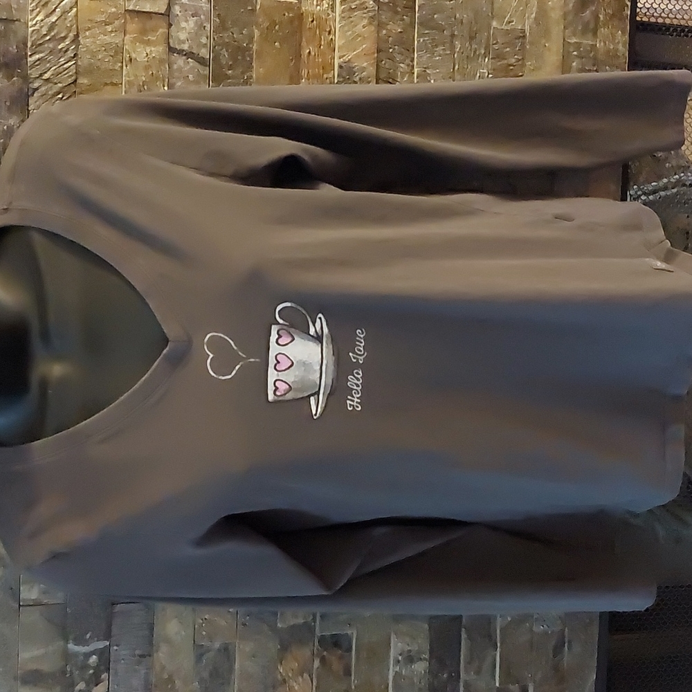 Life Is Good - XS, Hello Love, Gray, Long-Sleeve T-Shirt